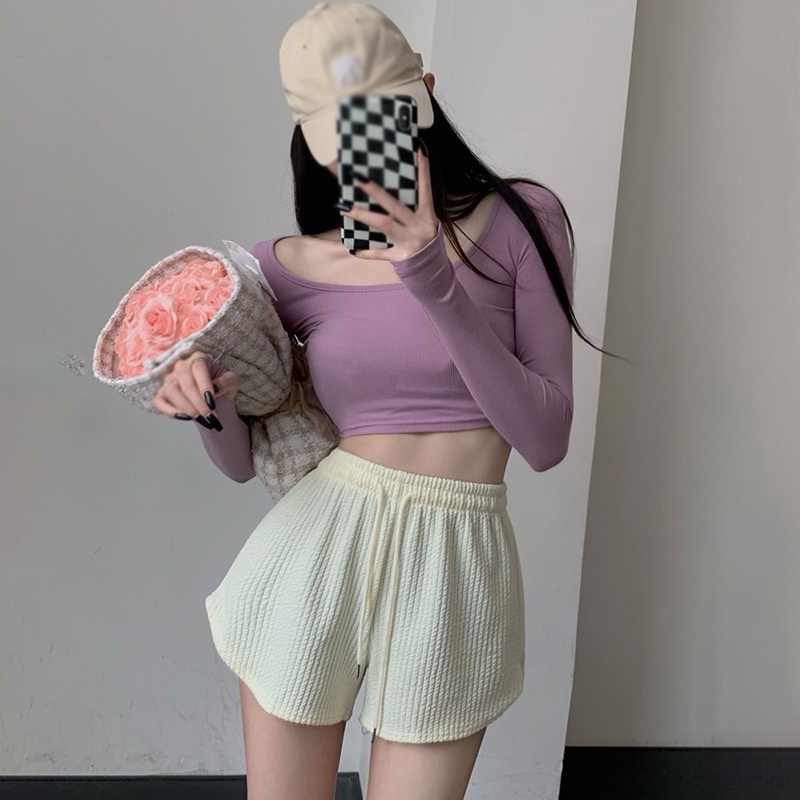 Quần ngắn ống rộng Lưng Thun Phong Cách Hàn Quốc Dành Cho Nữ
