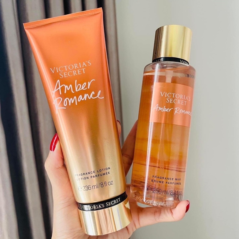 Victoria Secret Amber Romance Body Mist và Dưỡng Thể Body Lotion