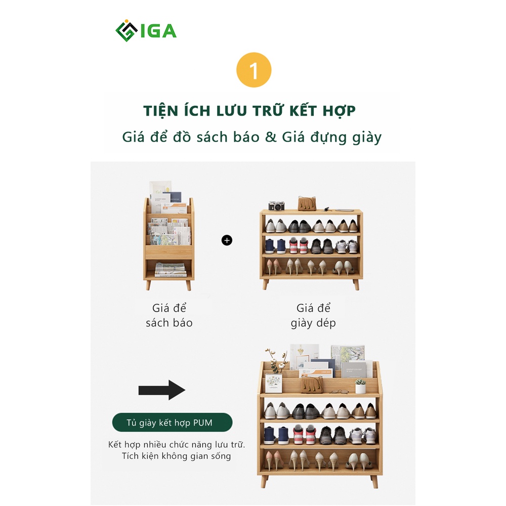 Kệ Giày Đa Năng IGA Kệ Hợp Giá Sách Phong Cách Nordic hàng chính hãng - GP160