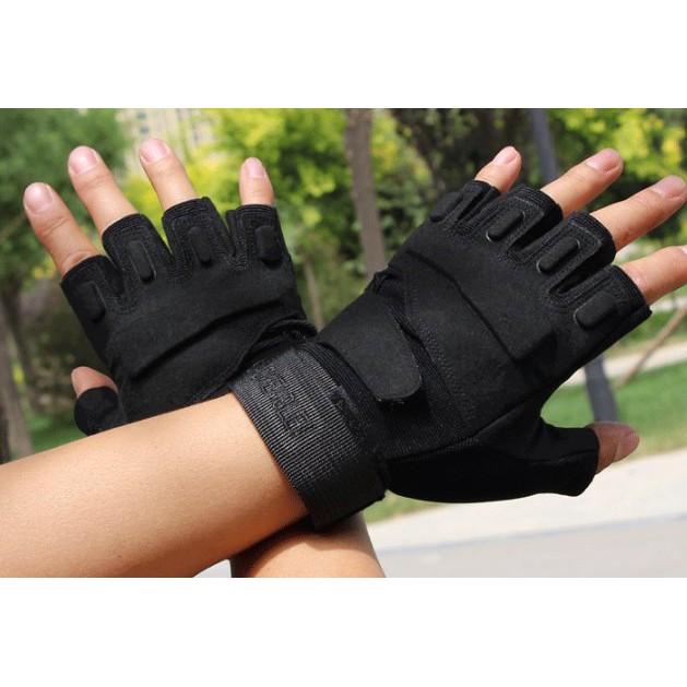 Bao tay cụt ngón nam đi phượt, Găng Tay Xe Máy, găng tay nam ngắn ngón Blackhawk
