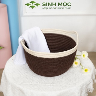 Giỏ cotton cao cấp, giỏ xuất khẩu, giỏ đựng đồ, đựng quần áo, đựng đồ cá nhân Sinh Mộc - M1033