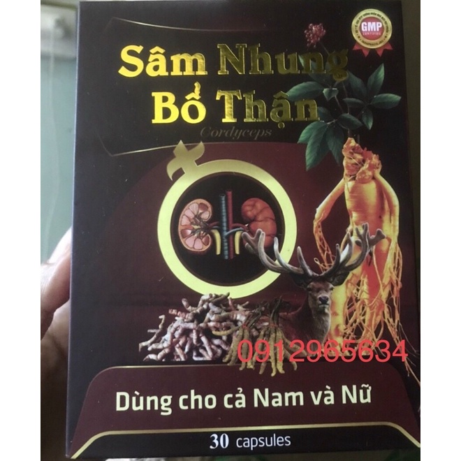 Sâm nhung bổ thận tăng cường sinh lực sức khoẻ cho nam và nữ hiệu quả an toàn chính hãng 30 viên