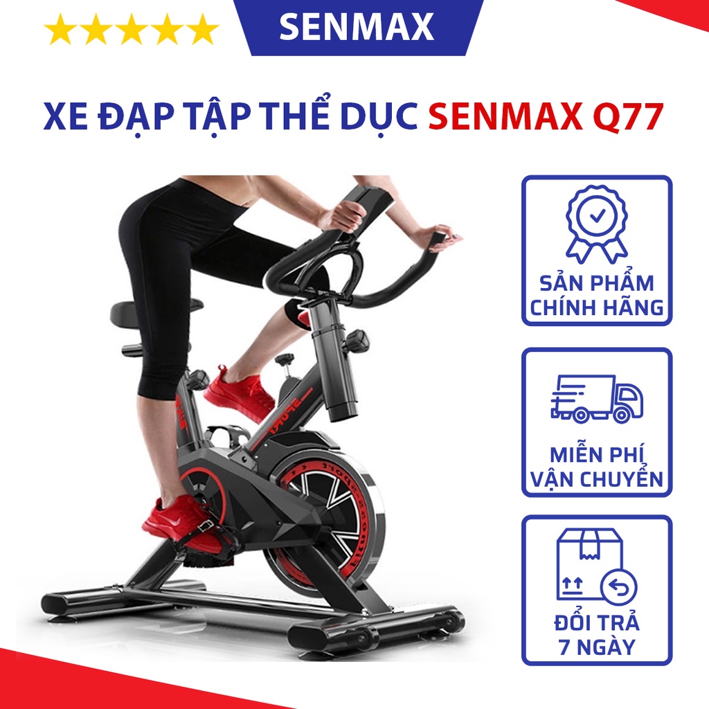 Xe đạp tập thể dục tại nhà Senmax Q77 chính hãng, khung thép chắc chắn giúp tăng cơ giảm mỡ - Bảo hành 12 tháng