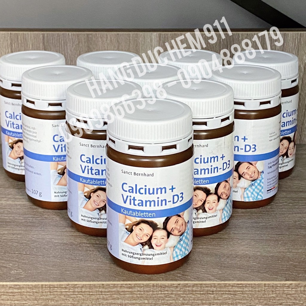 Viên nhai Canxi Vitamin D3 tăng chiều cao trẻ em vị Socola Sanct Bernhard 150 viên nội địa Đức