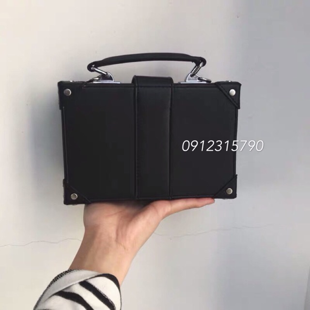 Túi da hộp chữ nhật . Ảnh thật