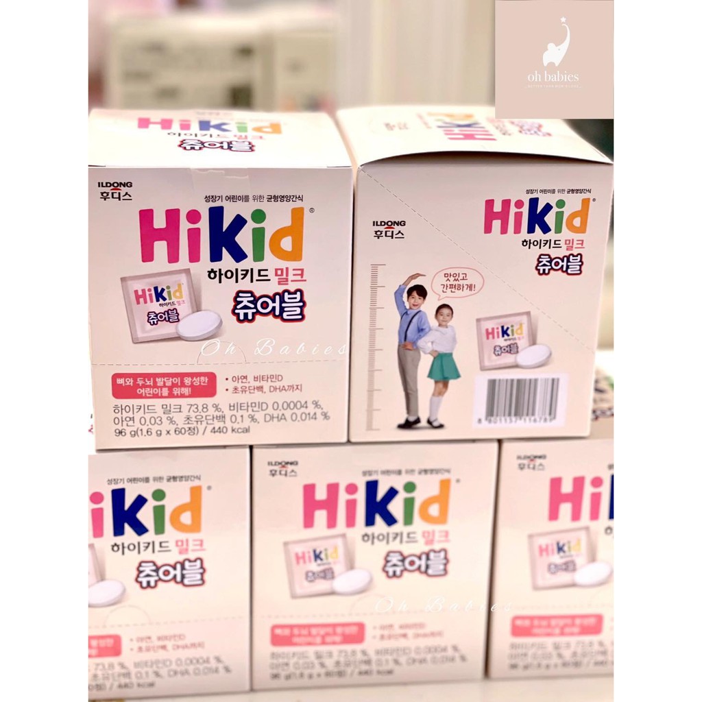 Sữa Hikid Ildong dạng viên kẹo cho bé hộp 60 viên [OH BABIES]