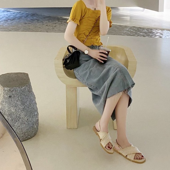 Nữ nhân Hàn Quốc thoải mái đôi giày phẳng mềm.