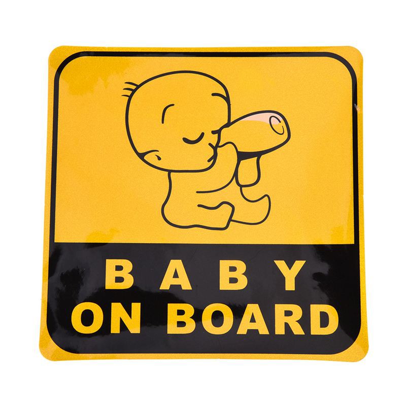 Decal dán biểu tượng &quot; Baby on Board &quot; 11cm X 11cm cho xe hơi