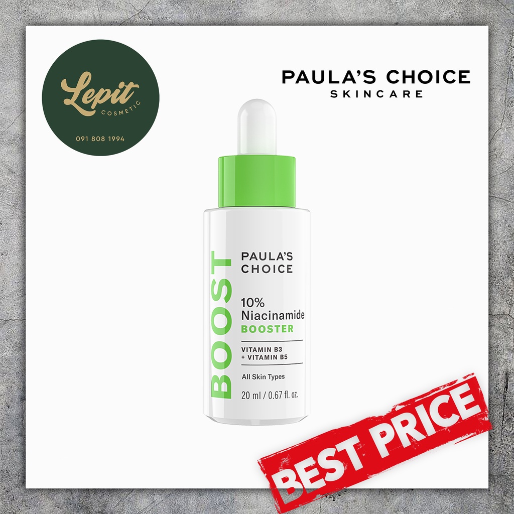 [Mã SKAMPUSH11 giảm 10% đơn 200k] [Nia 10%] Tinh Chất Se Khít Lỗ Chân Paula’s Choice 10% Niacinamide Booster 20ml