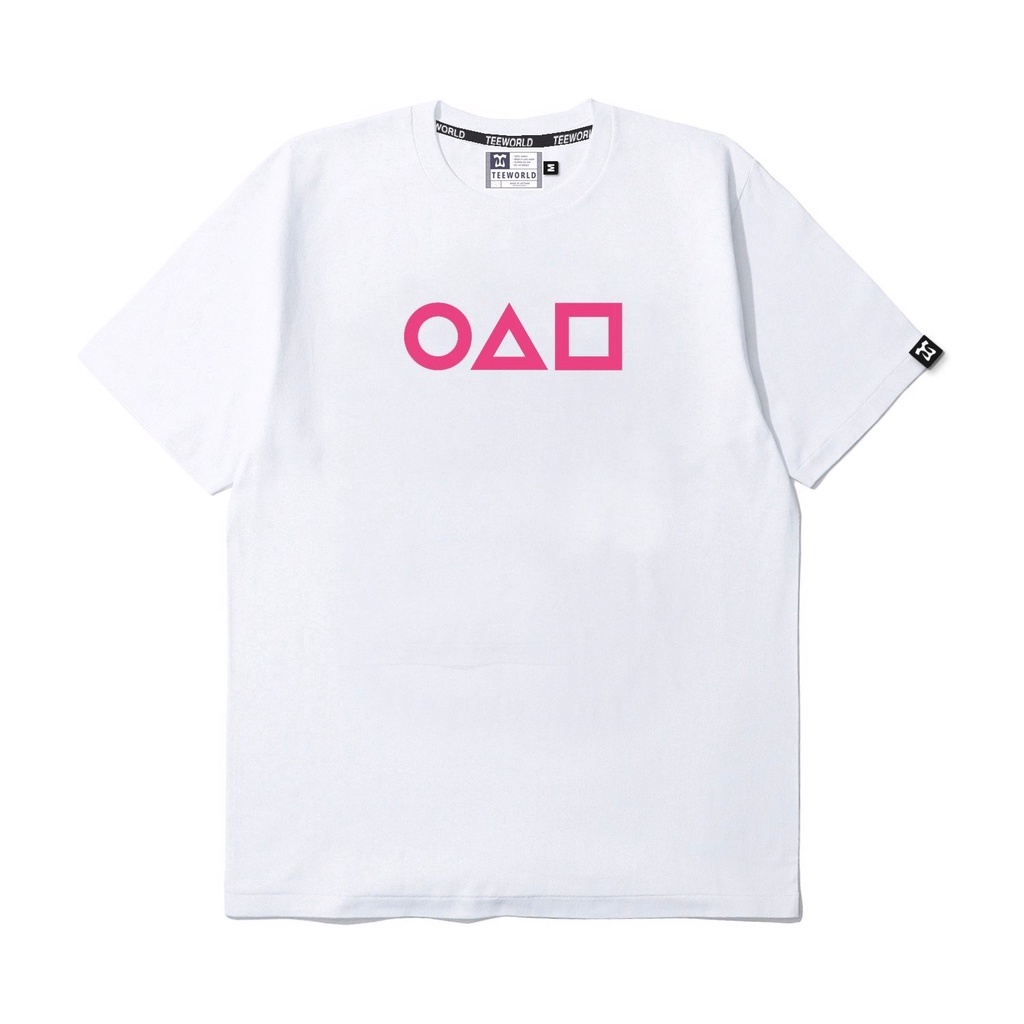 Áo thun Teeworld Squid game symbol T-shirt Trắng Đen Form Rộng Unisex Nam Nữ