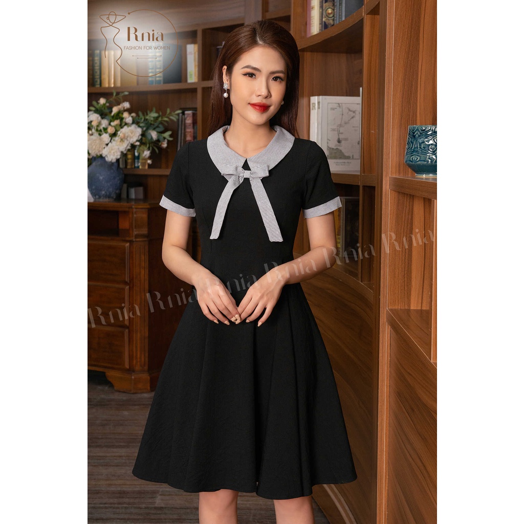 Đầm Nữ RNIA Dáng Xoè Phối Cổ Tay Cộc D22361 | BigBuy360 - bigbuy360.vn