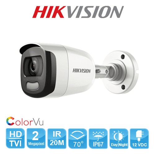 Camera HDTVI ColorVu 2MP HIKVISION DS-2CE10DFT-F hàng chính hãng