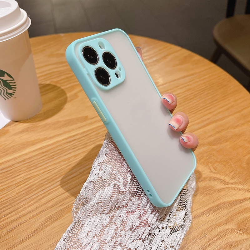 Ốp Điện Thoại Trong Mờ Thân Thiện Với Da Chống Sốc Cho iPhone 14 13 12 11 Pro Max Mini XS XR X 8 7 Plus + SE 2020