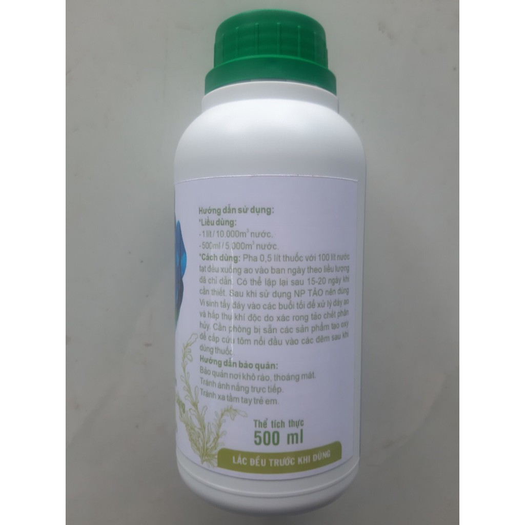 Thuốc diệt tảo Diệt rong đuôi chồn, rong nhớt, rong đá trong ao nuôi Tôm (chai 500ml)