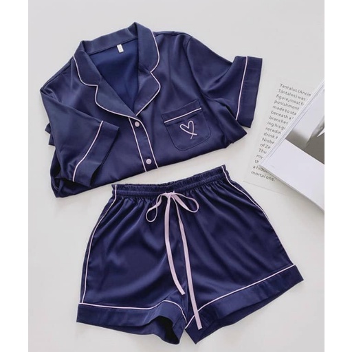 Bộ ngủ pijama lụa cộc cao cấp Rosara Bn358 | BigBuy360 - bigbuy360.vn