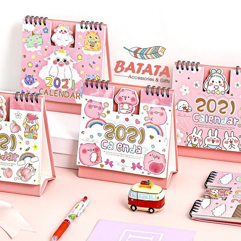 Lịch Để Bàn Năm 2022 Nhiều Họa Tiết Siêu Dễ Thương, Cute, Đáng Yêu Trang Trí Góc Học Tập, Bàn Làm Việc