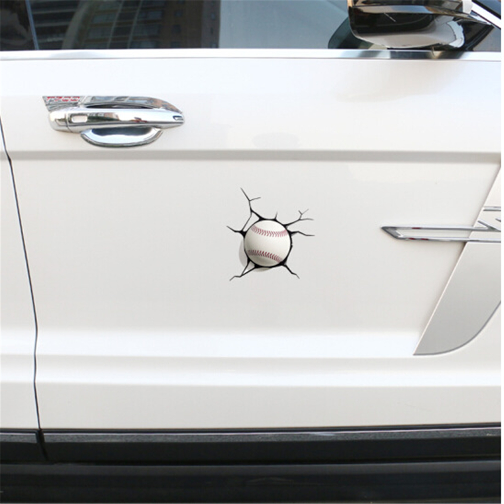 Miếng dán trang trí cửa sổ xe hơi in họa tiết bóng chày 3d độc đáo chống thấm nước