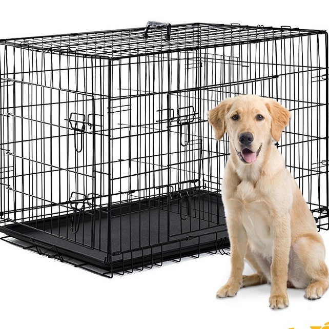 Lồng chó mèo, sắt sơn tĩnh điện màu đen vân đá chắc, đẹp