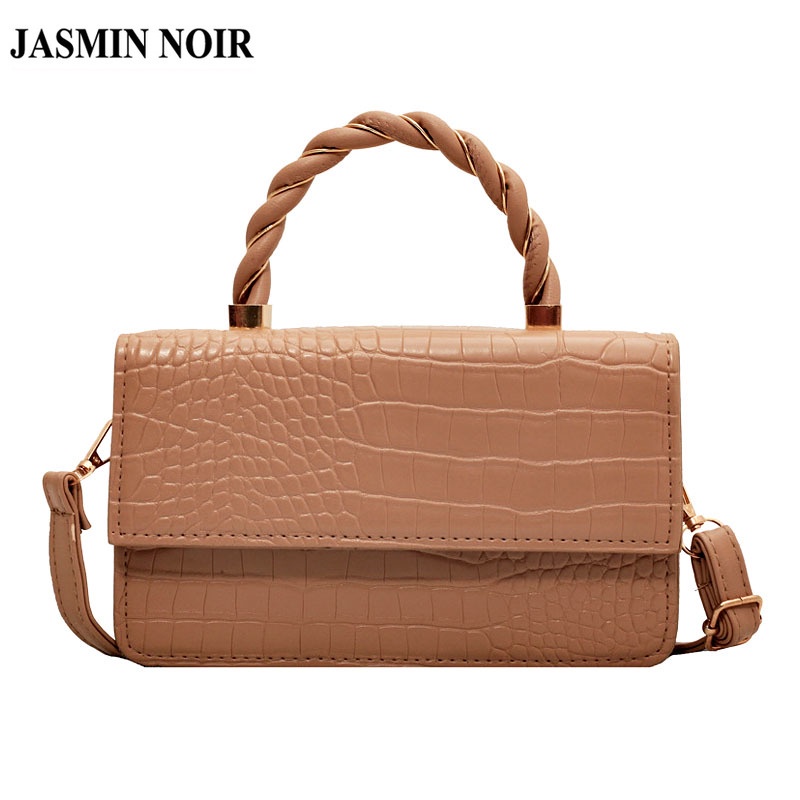 Túi đeo chéo JASMIN NOIR giả da cá sấu thời trang nữ