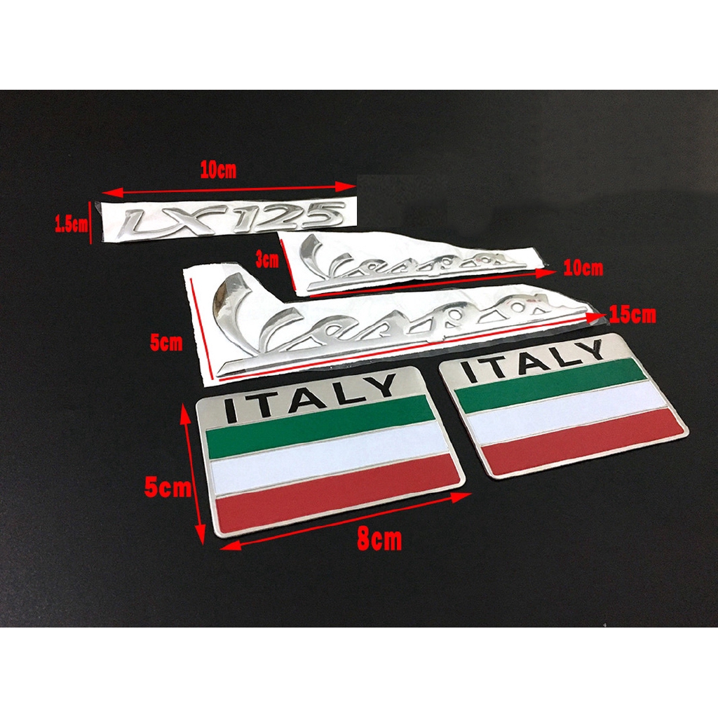 Logo 3D dán trang trí xe máy Vespa GTS LX125