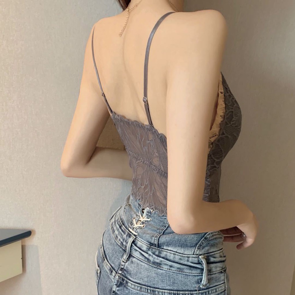 Áo lót nữ Bra 2058 ren sexy quyến rũ không gọng kèm đệm mút dáng crotop hàng xịn giá rẻ