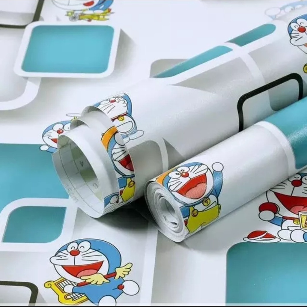 10mx45cm giấy dán tường Doremon dán phòng ngủ đẹp mắt