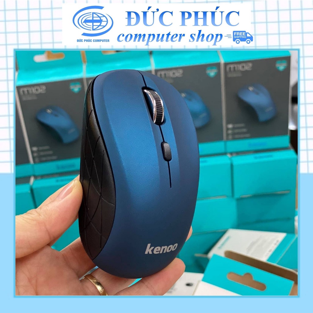 Chuột Không Dây Kenoo M102 (USB/Xanh Đen/1 pin rời) Kiểu Dáng Thời Trang