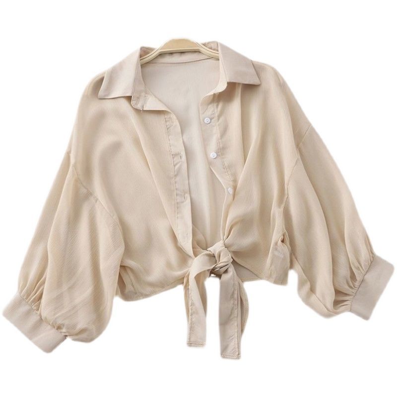 Áo Thun Trơn Tay Dài Thời Trang Trẻ Trung 153201 Áo Khoác Cardigan Vải Voan Dáng Rộng Thoáng Khí Thiết Kế Đơn Giản Trẻ Trung Hợp Thời Trang