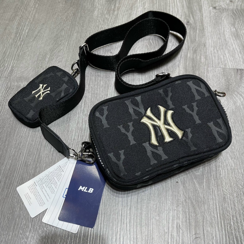 TÚI ĐEO CHÉO MLB MONOGRAM YANKEES CHẤT POLYESTE CAO CẤP, TÚI THỜI TRANG VẢI VÂN MONO CHÌM