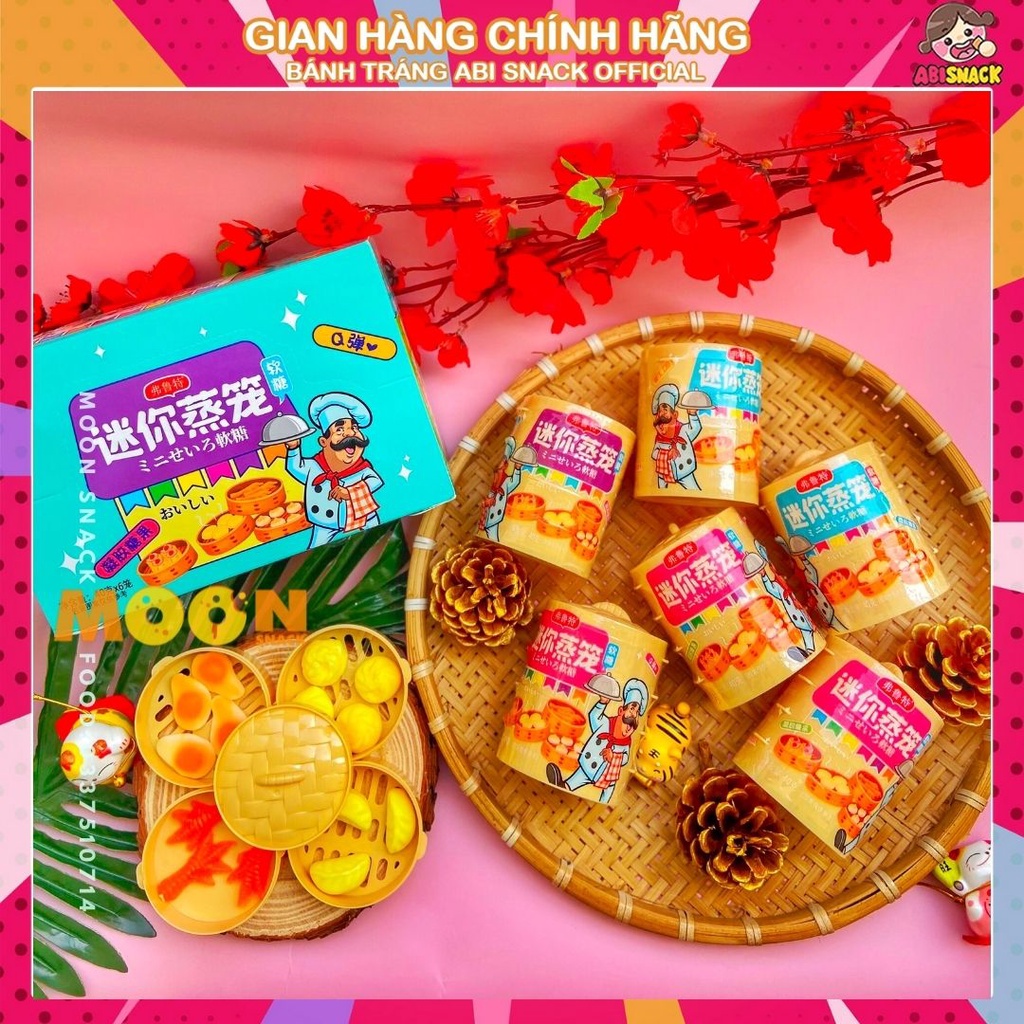 KẸO DẺO DIMSUM (CHÂN GÀ-HÁ CẢO-BÁNH BAO-ỐP LA) HOT TREND SIÊU CUTE 3 NGĂN HỘP 40g