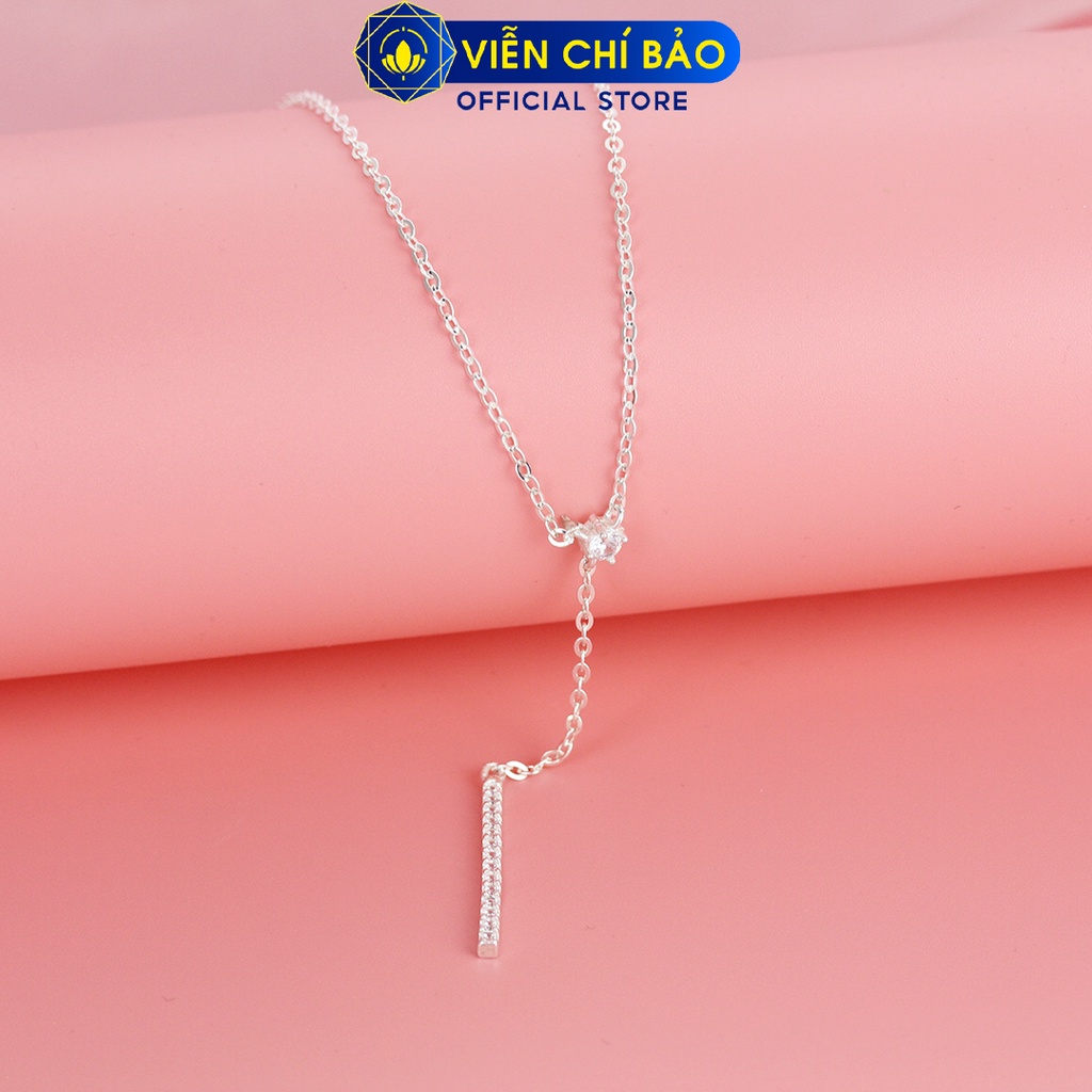 Dây chuyền sao thanh dài đính đá chất liệu bạc 925 thời trang phụ kiện trang sức nữ Viễn Chí Bảo D400808