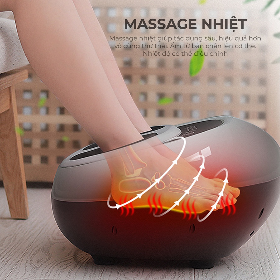 Máy massage chân VISPO VP-C21 chính hãng, Massage 360 độ kết hợp với túi khí, sưởi ấm bấm huyệt lòng bàn chân