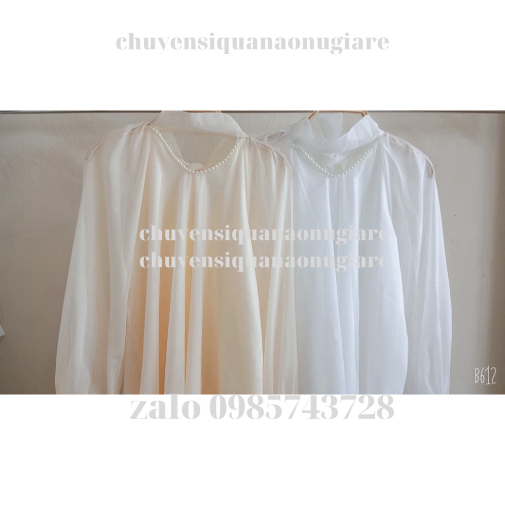 Áo babydoll tay bồng tiểu thư dấu quần kaca chuyensiquanaonugiare