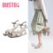 Giày sandal cao gót dusto thười trang công sở đẹp đính đá chắc chắn da mềm êm chân gót cao 7p màu be,vàng-SDDT023