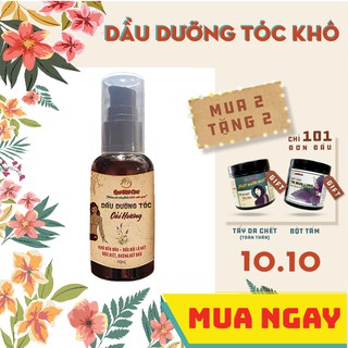 Dầu dưỡng tóc xoăn, khô & siêu khô từ Oải Hương mướt mềm, định hình nếp, bảo vệ màu tóc QUÊ MỘT CỤC 50ml (handmade