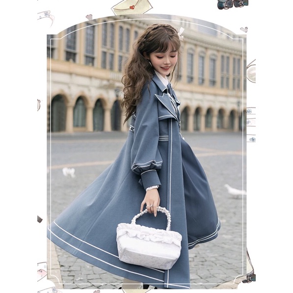 YAS0722-Váy Lolita Chunlu xanh xám thiết kế