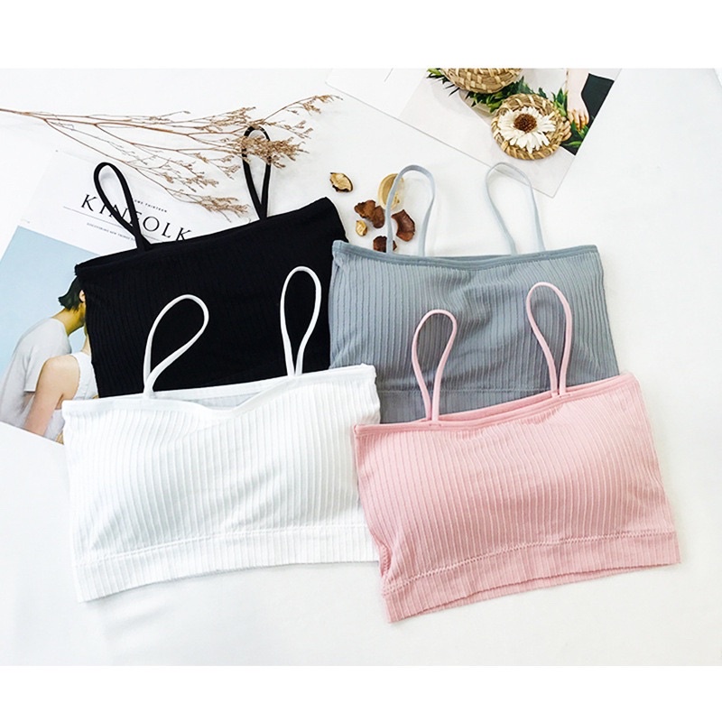 [SiÊU RẺ ĐẸP] Áo Bra Cotton 2 Dây Gân Tăm Trẻ Trung 809