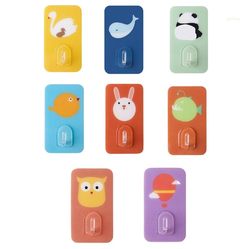 QQ Móc Treo Đồ Dính Tường Chịu Tải Nặng Họa Tiết Hoạt Hình Dễ Thương Có Giác Hút Cho Nhà Bếp