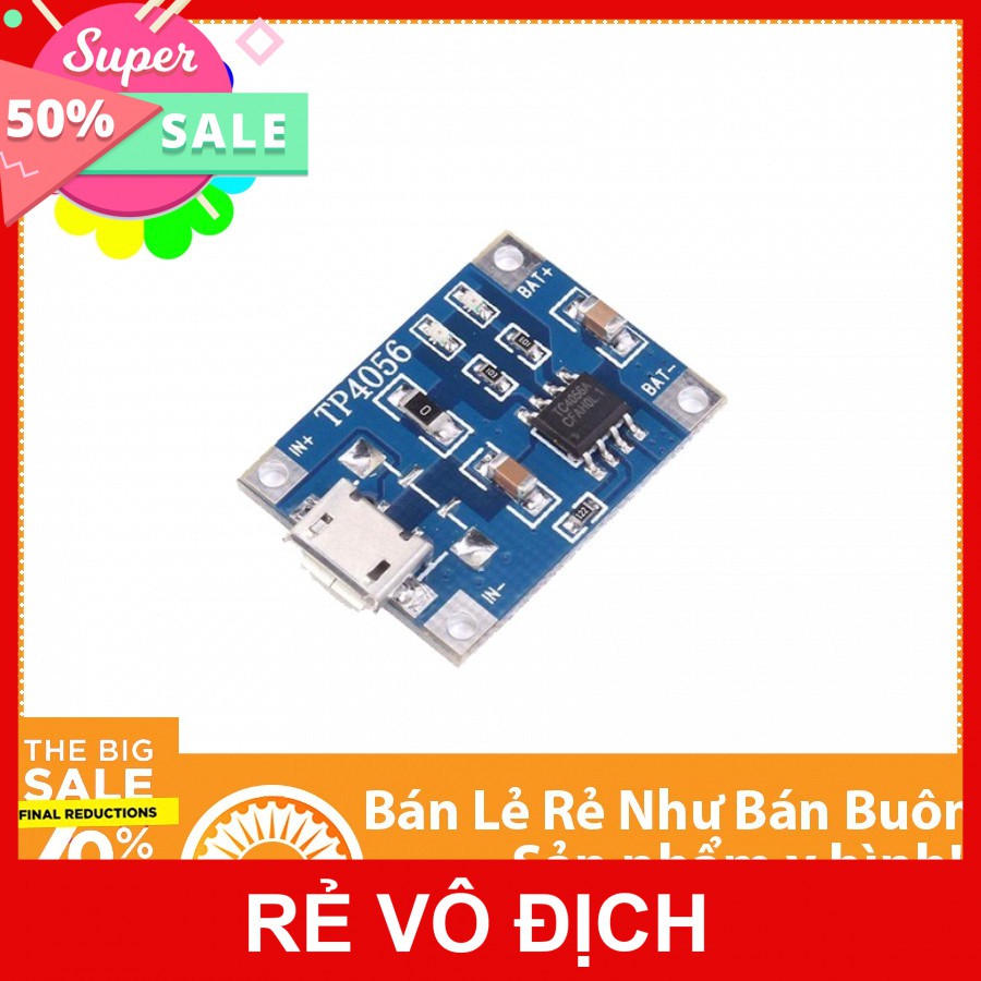 Module Mạch Sạc Pin 18650 TP4056 1A Micro USB