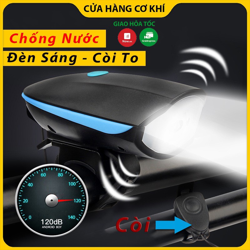 Đèn xe đạp thể thao siêu sáng có còi pin sạc usb led T6 chống nước loại cao cấp nhất