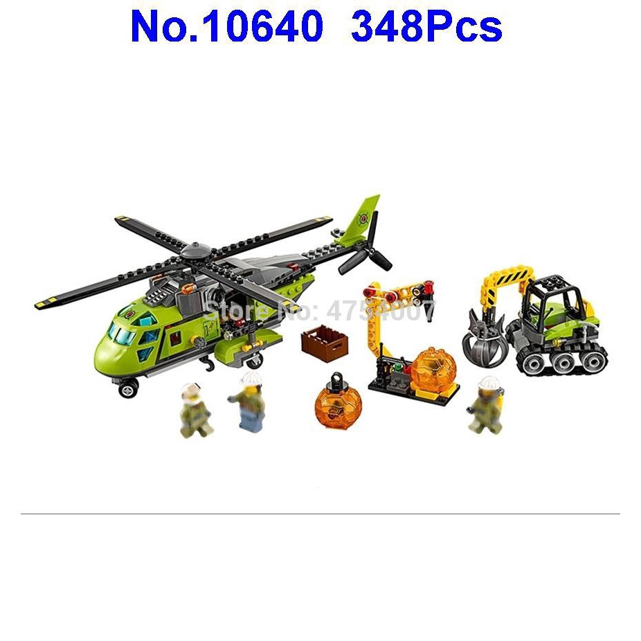 Bộ lắp ghép 10640 60123 mô hình trực thăng xe cơ giới 348 mảnh