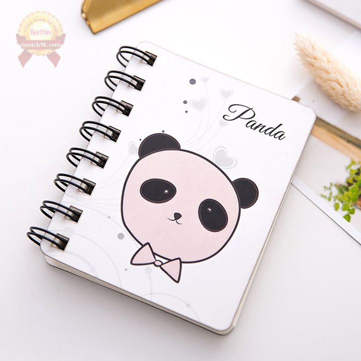 Sổ vẽ ghi chép mini a6 lò xo gáy xoắn 80 trang hình thú cưng cute dễ thương