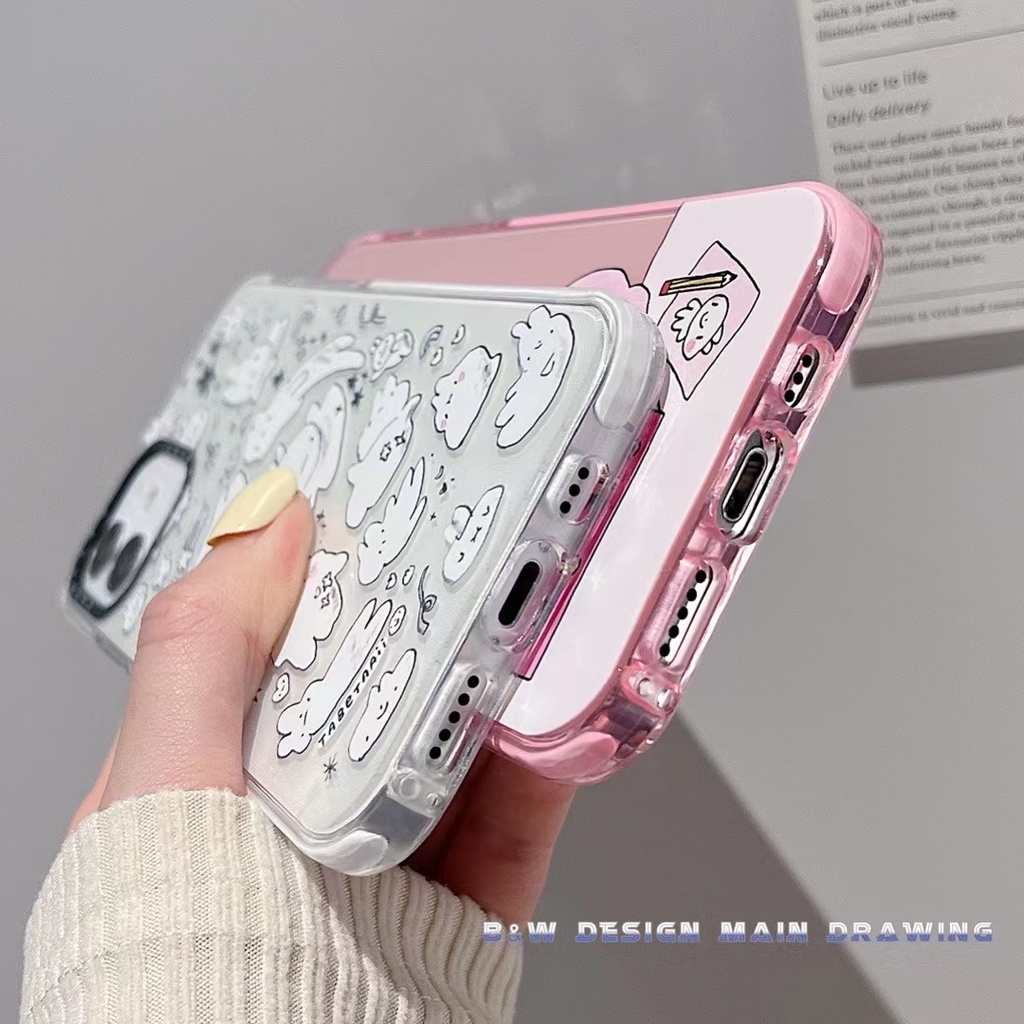 Hoạt Hình Ốp Điện Thoại Mềm Trong Suốt Chống Sốc Hình Thỏ graffiti Cho iphone 15 pro max 14 13 12 11