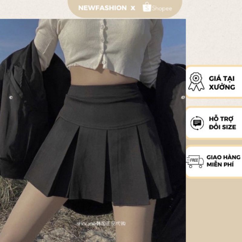 Chân váy Tennis xếp ly bản to dáng ngắn chữ A, Váy ngắn nữ lưng cao tôn dáng chất tuyết mưa loại 1