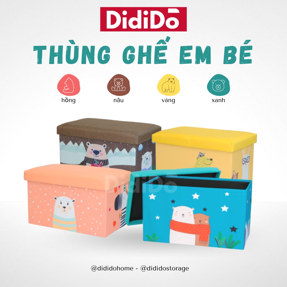 (GRAB/NOW) Thùng đựng đồ DidiDo kết hợp ghế ngồi cho bé size 51cm