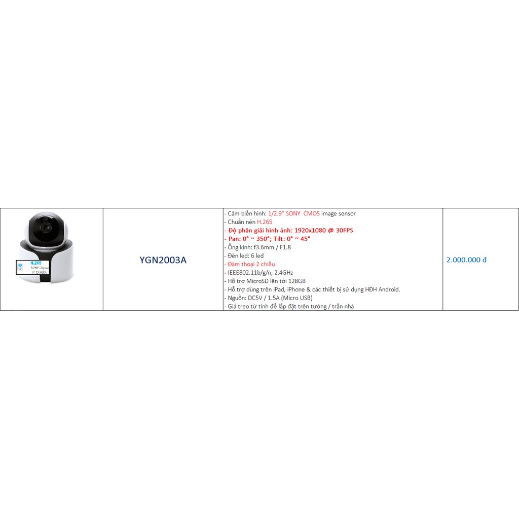 CAMERA WIFI AVTECH YGN2003A