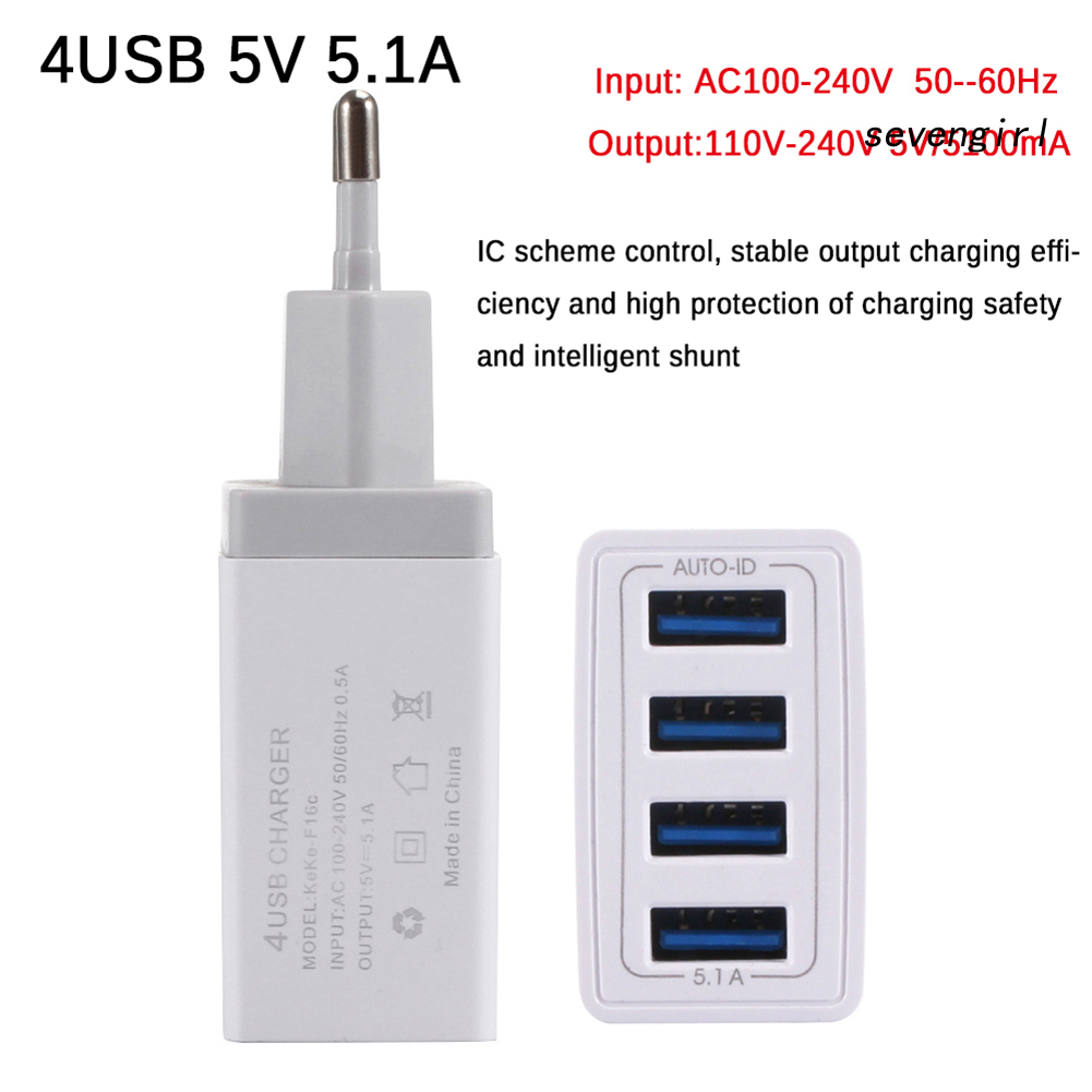 Bộ Sạc Nhanh Qc 3.0 4 Cổng Usb Tiện Dụng Khi Đi Du Lịch