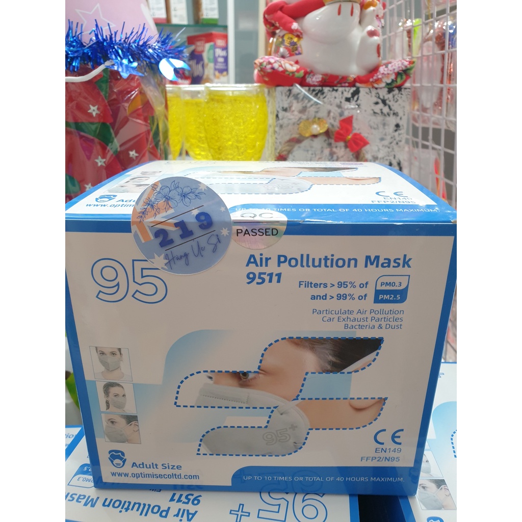 Khẩu trang N95+, Khẩu trang y tế 9511, Khẩu trang xuất Mỹ phù hợp với người mặt to - Hộp 20 cái