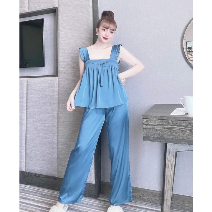Đồ bộ dài mặc nhà, bộ cánh tiên chất satin mềm mát- Phuongaliceshop