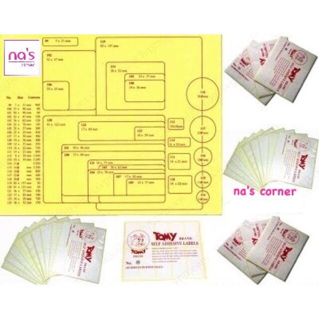 Decal nhãn dán tem dán Tomy nhiều size 10 cái/xấp mã 99-124